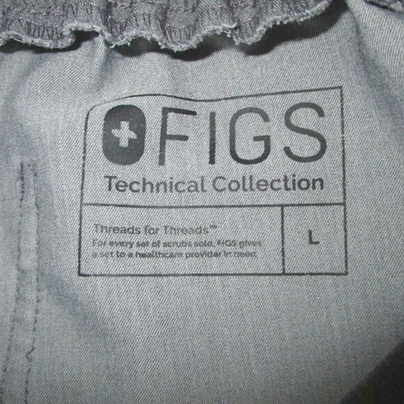 Figs YOLA Skinny STRETCH Scrub Size L PANTS Technical Collection 10 POCKETS Gray - Picture 7 of 12